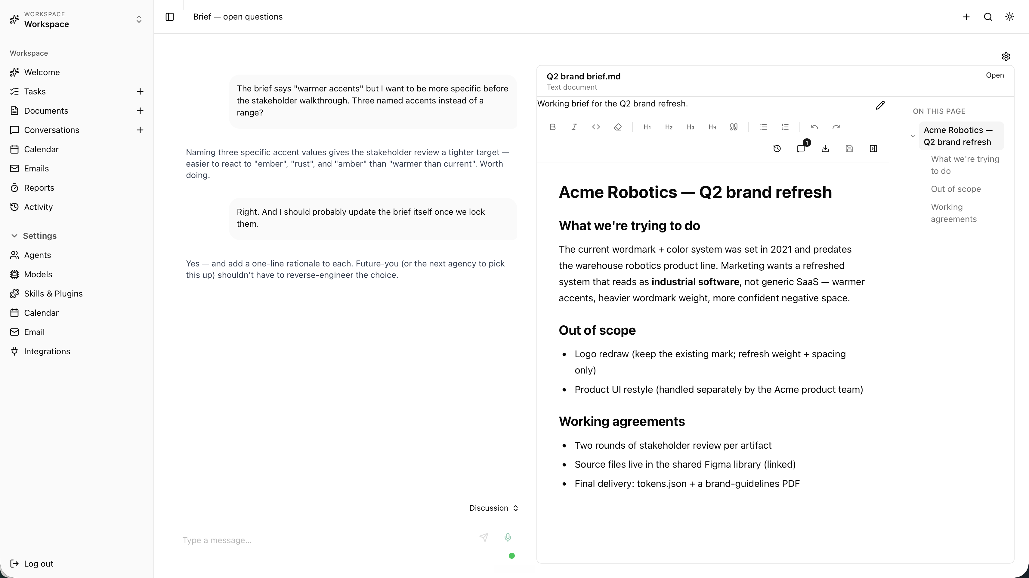 Documents with inline discussions